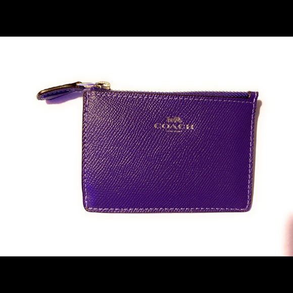 Coach Handbags - Coach mini skinny card case violet